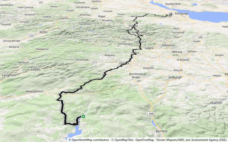 3D preview of a trail at Innerleithen