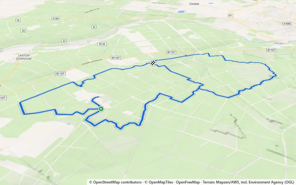 3D preview of a trail at Thetford Forest (High Lodge)