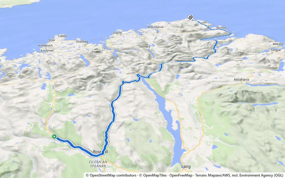 3D preview of a trail at Trails near An Innis Odhar