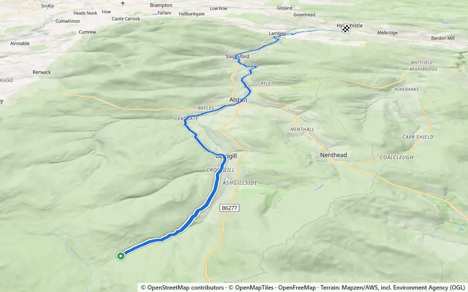 3D preview of a trail at Bellister Wood