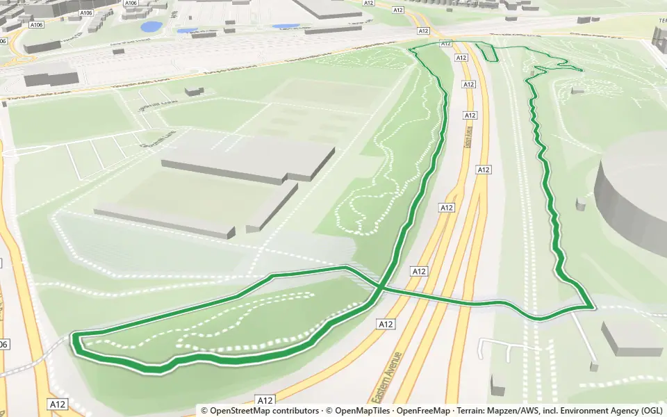 3D preview of a trail at Wick Woodland