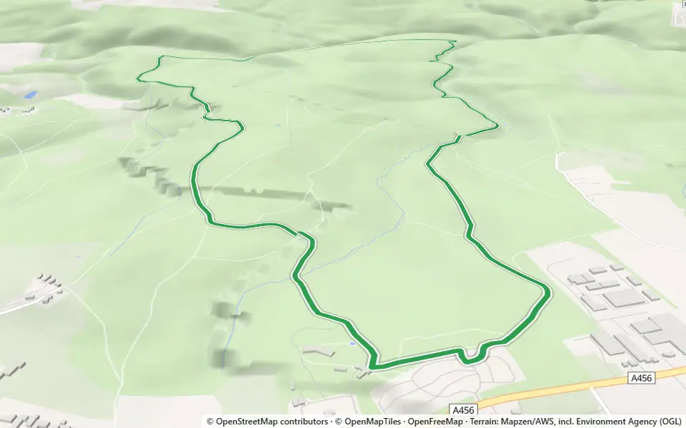 3D preview of a trail at Woodward's Coppice