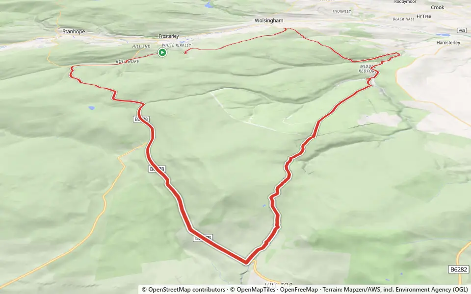 3D preview of a trail at Hamsterley Forest