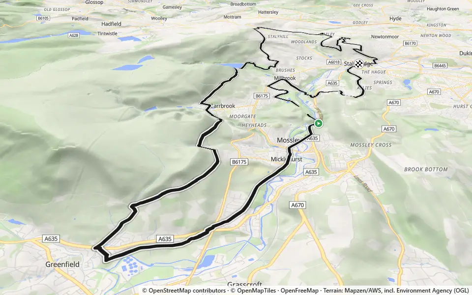 3D preview of a trail at Crows i'th' Wood