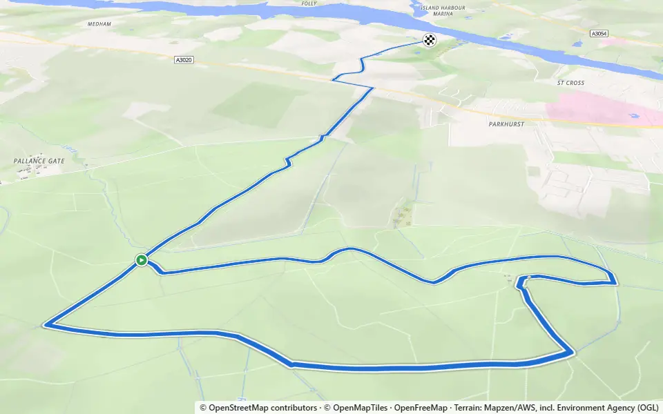 3D preview of a trail at Dodnor Creek Local Nature Reserve