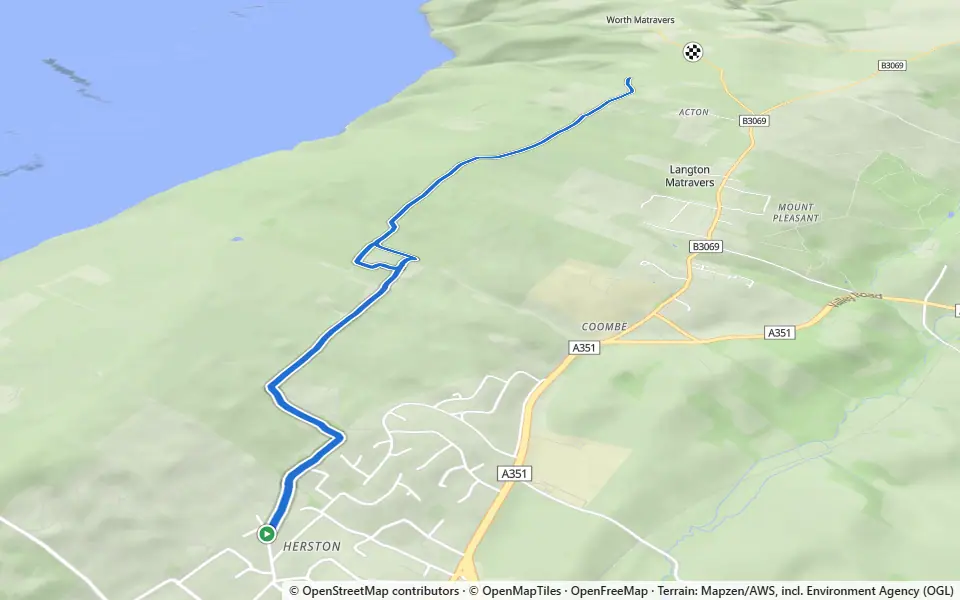 3D preview of a trail at Coombe Copse