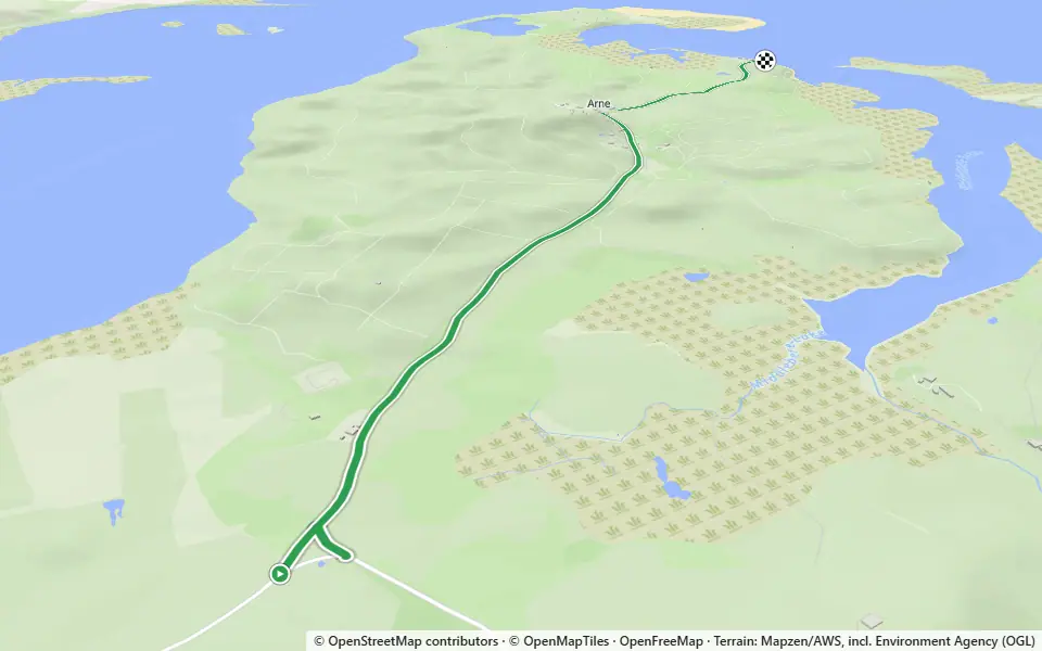 3D preview of a trail at Salterns Copse