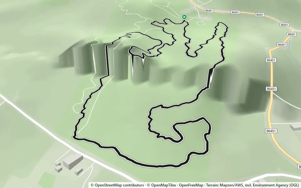 3D preview of a trail at Hopkinson's Gill