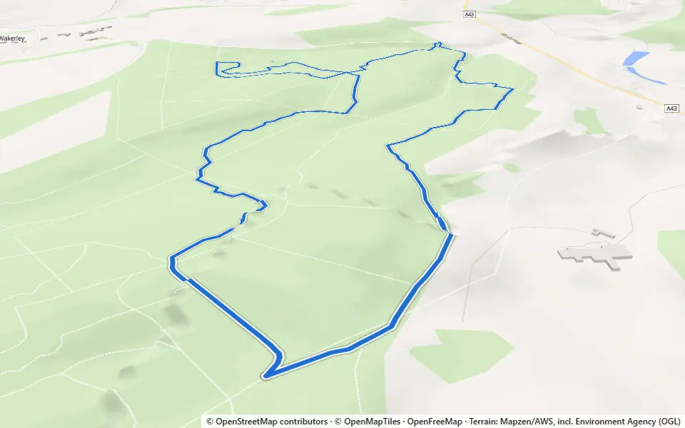 3D preview of a trail at Wakerley Oaks