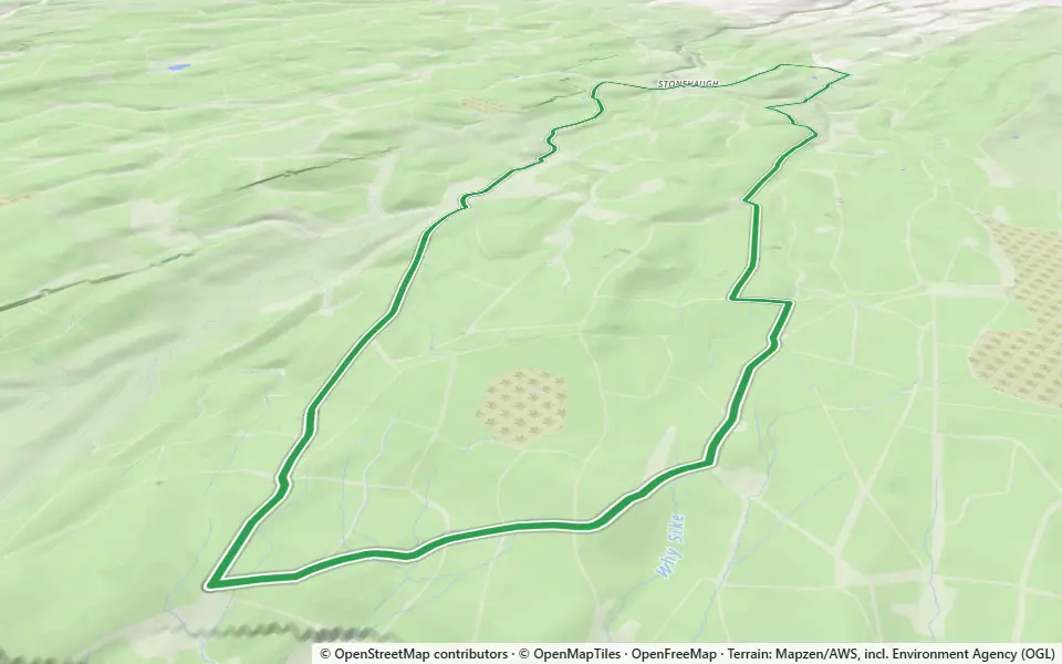 3D preview of a trail at Trails near Stonehaugh