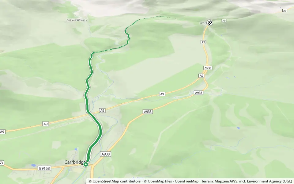 3D preview of a trail at Beananach Wood