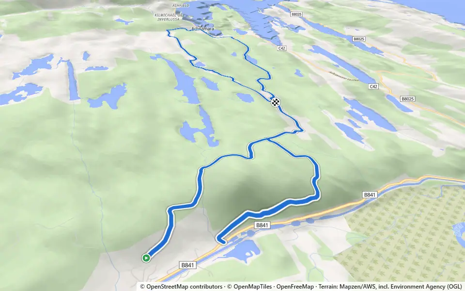 3D preview of a trail at Trails near Bellanoch