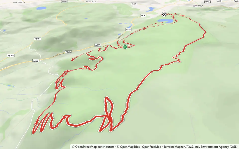 3D preview of a trail at Coed Llandegla (OnePlanet Adventure)