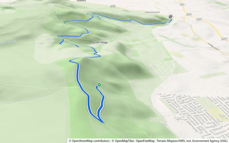 3D preview of a trail at Hutton Lowcross Woods