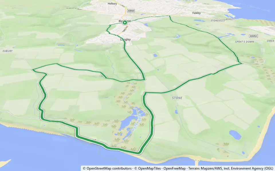 3D preview of a trail at King's Rew Copse