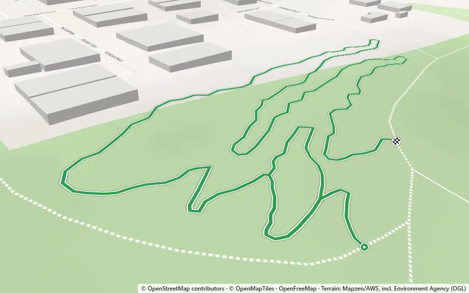 3D preview of a trail at Cumbernauld Glen and Nature reserve