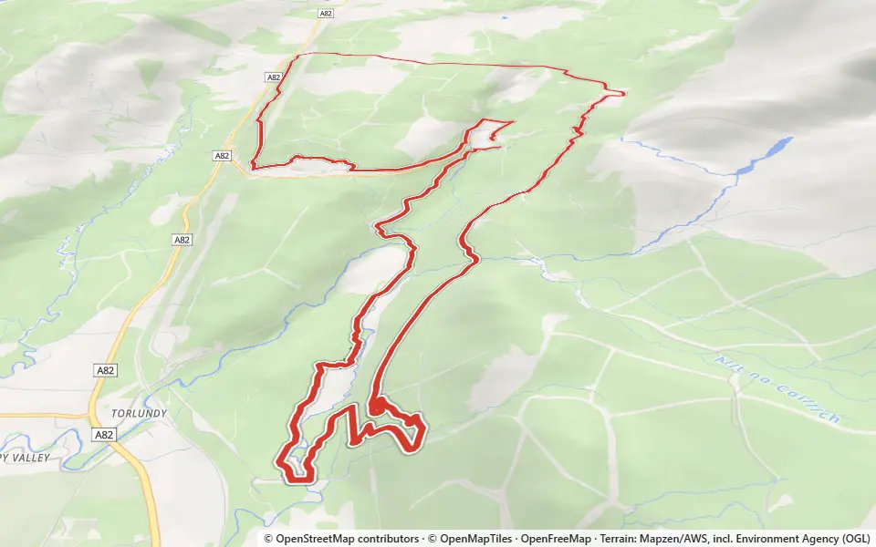 3D preview of a trail at Nevis Range