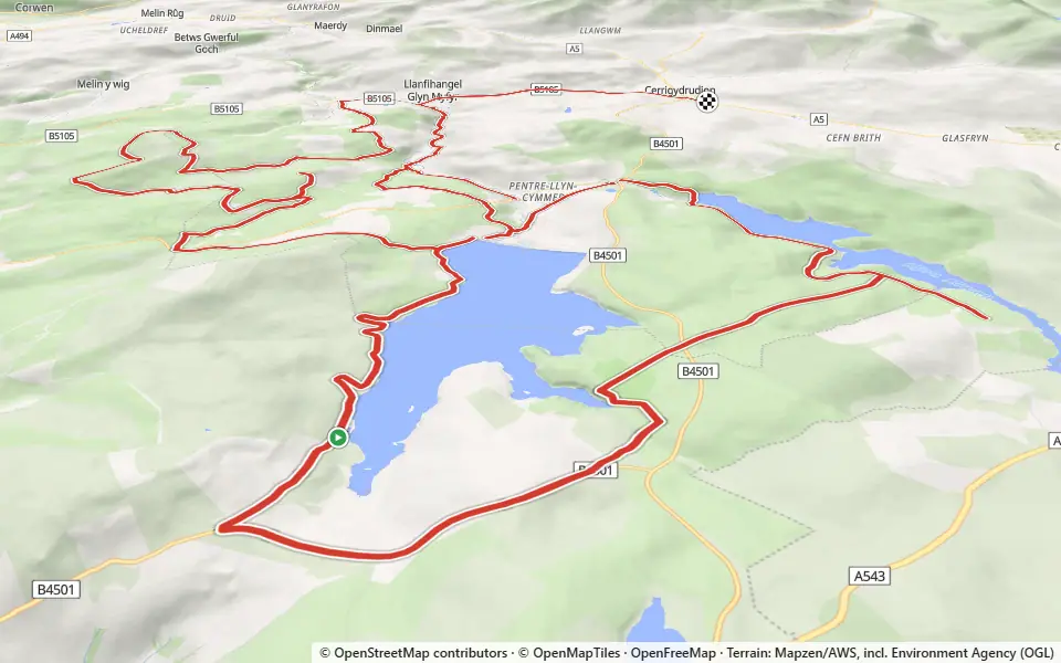 3D preview of a trail at Clocaenog Forest