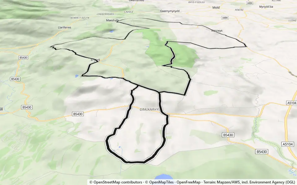 3D preview of a trail at Big Covert