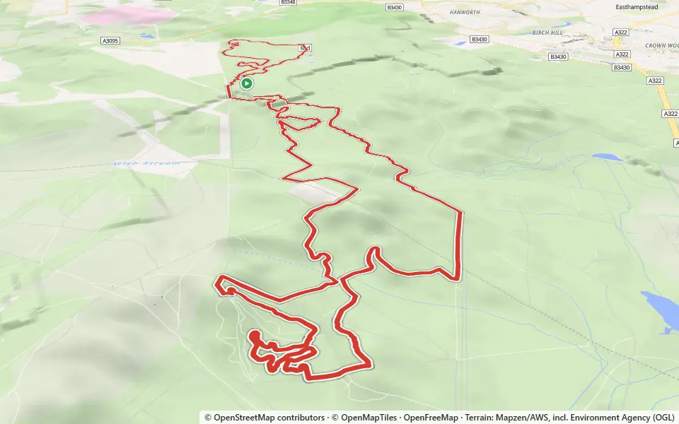 3D preview of a trail at Swinley Forest