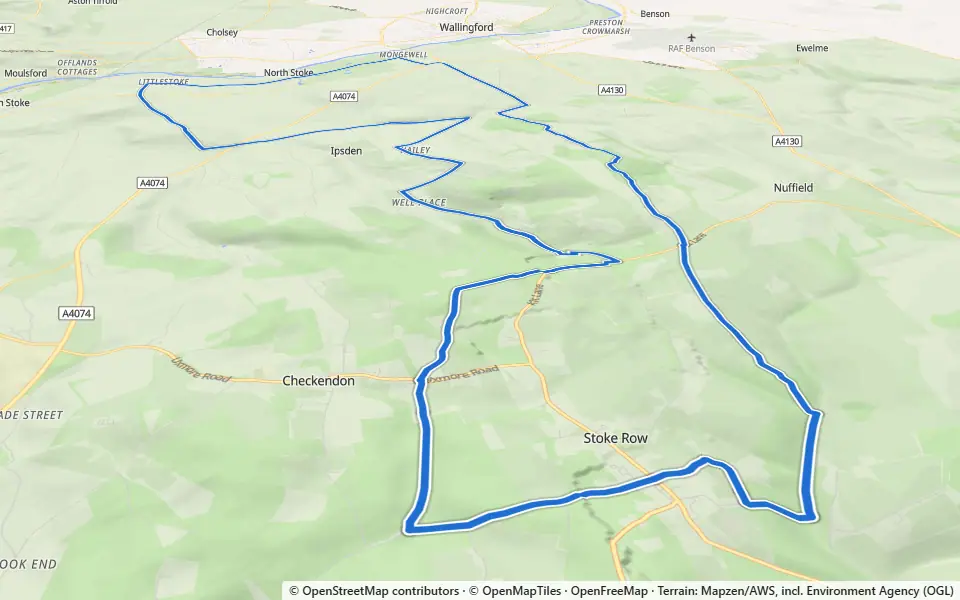 3D preview of a trail at Warren Wood
