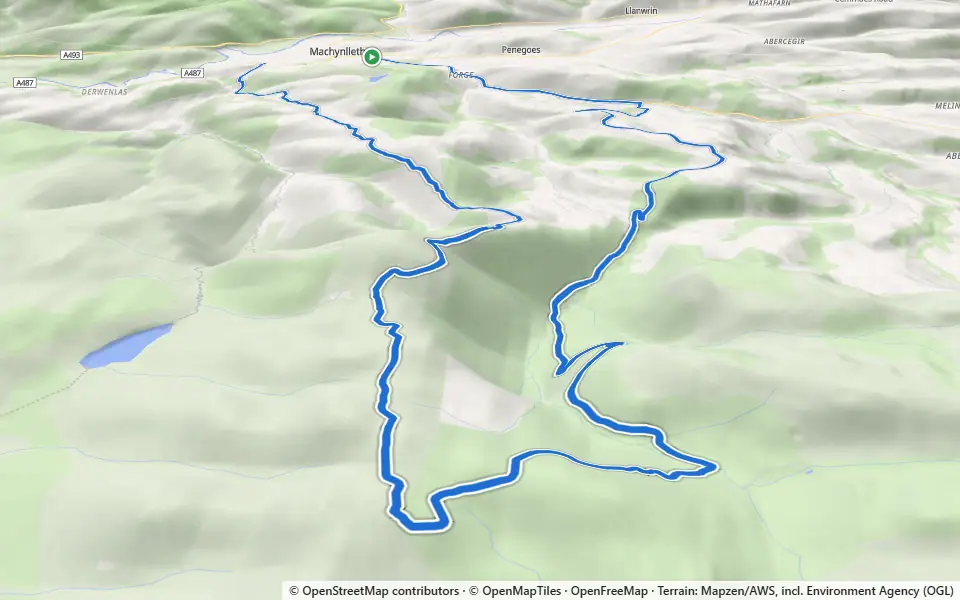 3D preview of a trail at Dyfi Bike Park