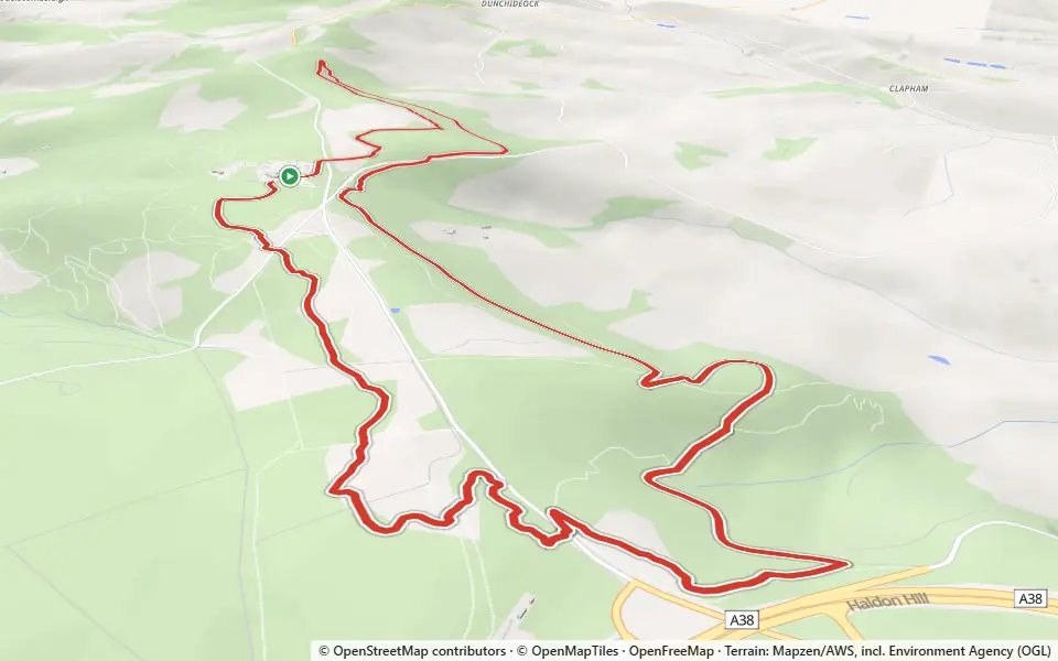 3D preview of a trail at Haldon Forest Park