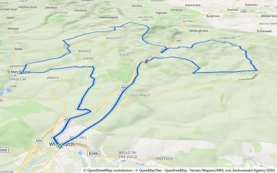 3D preview of a trail at Faccombe Wood