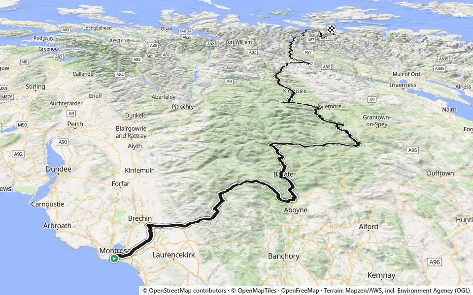 3D preview of a trail at Trails near Carnachuin