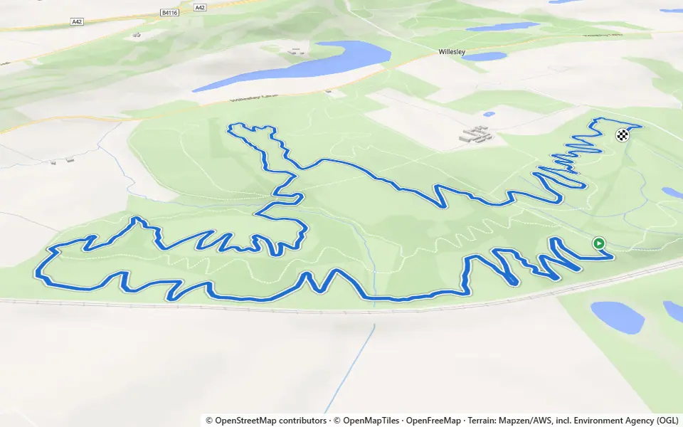 3D preview of a trail at Shellbrook Wood