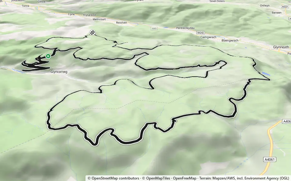 3D preview of a trail at Afan Forest Park