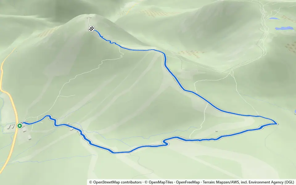 3D preview of a trail at Riding area 56.888, -3.426