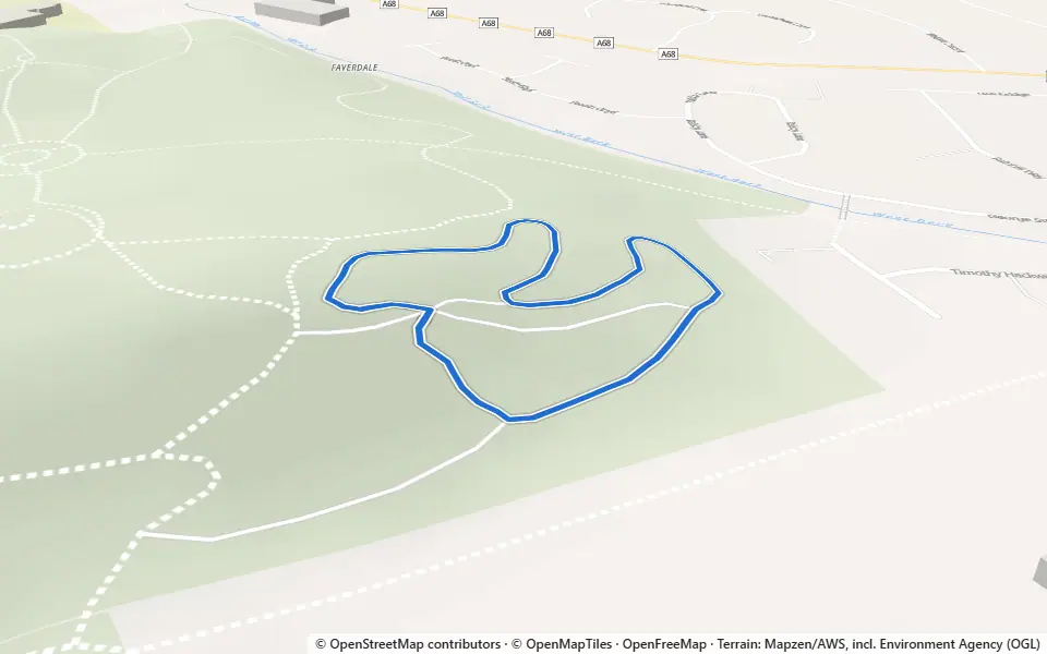 3D preview of a trail at Cemetery Lane Park
