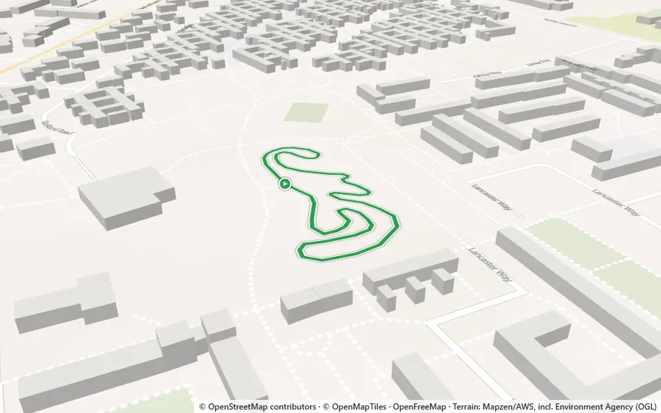 3D preview of a trail at Thornaby Wood