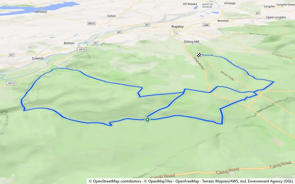 3D preview of a trail at Cannock Chase Forest