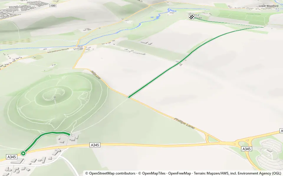 3D preview of a trail at Boys Meadow Withybed