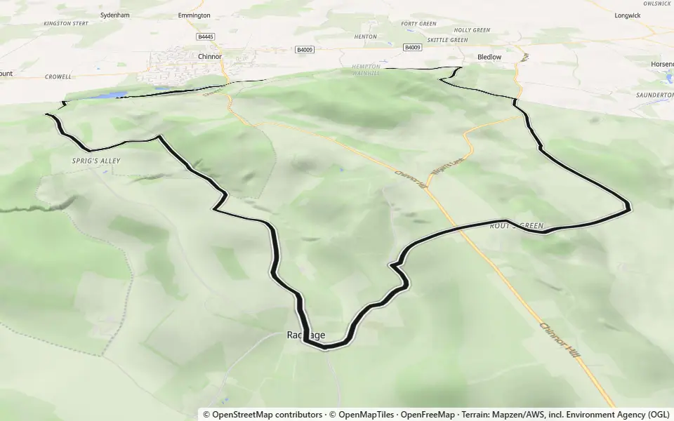 3D preview of a trail at Marlow Wood