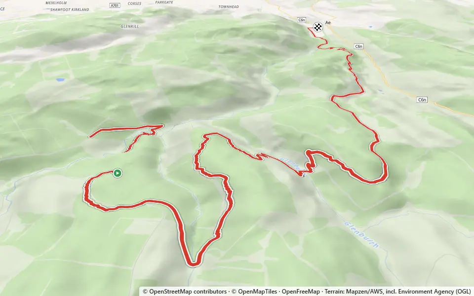 3D preview of a trail at Forest of Ae