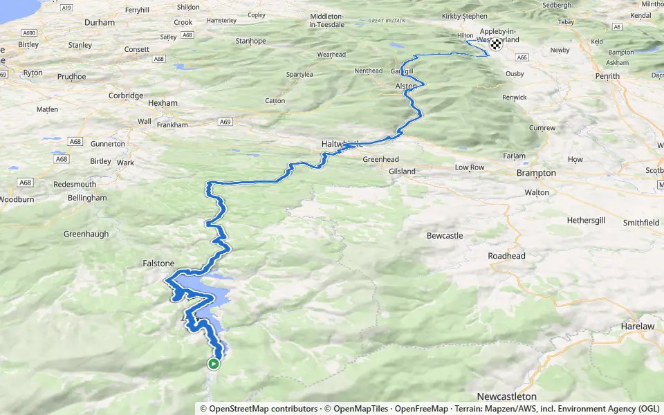 3D preview of a trail at Kielder Forest