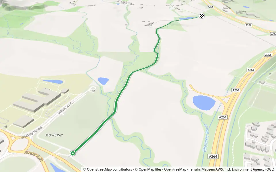 3D preview of a trail at Bush Copse