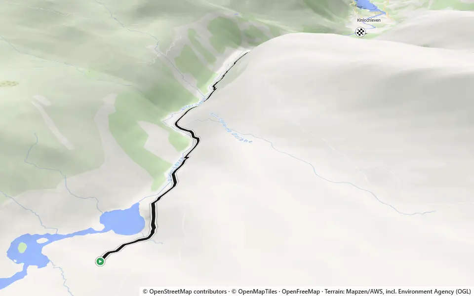 3D preview of a trail at Trails near Kinlochleven