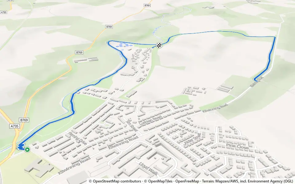 3D preview of a trail at Lainshaw Woods