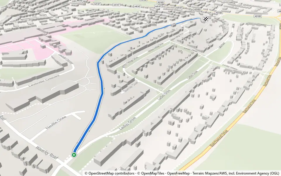 3D preview of a trail at Batch Wood