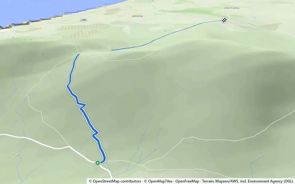 3D preview of a trail at Moelfre Plantation