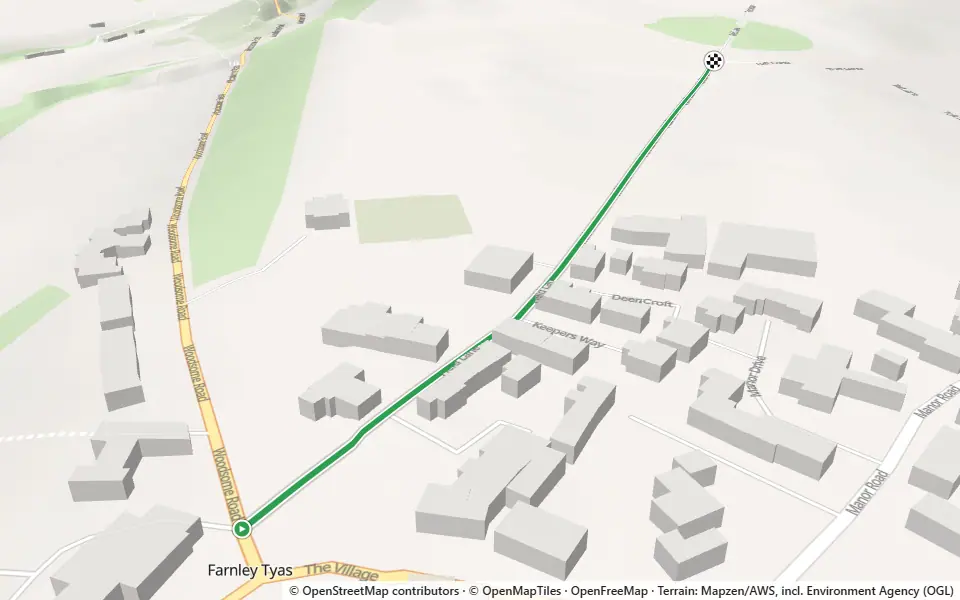 3D preview of a trail at Farnley Bank Wood