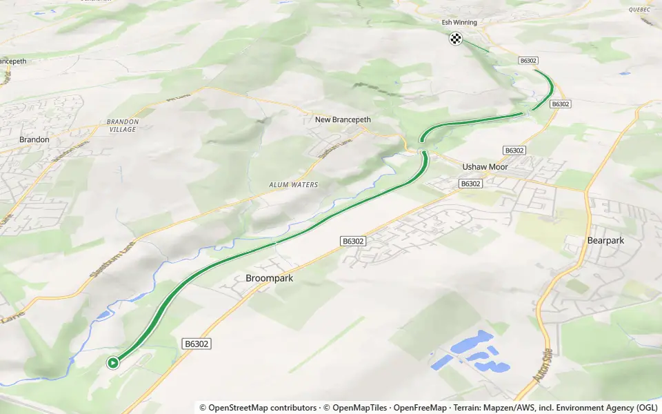 3D preview of a trail at Miner's Wood