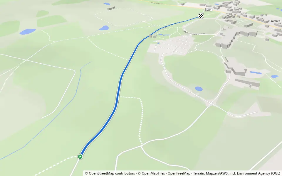 3D preview of a trail at South Hanger Wood