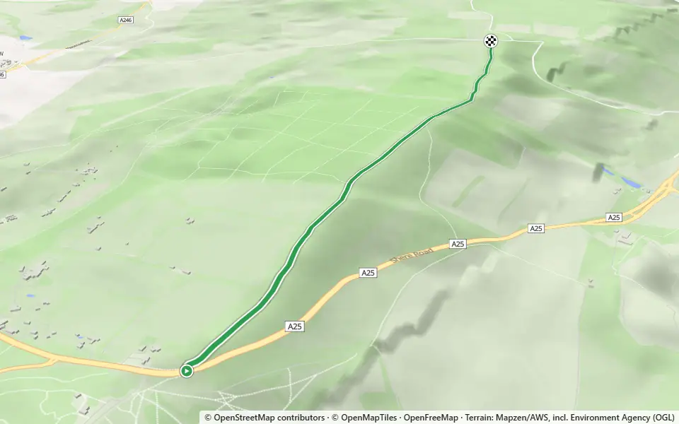 3D preview of a trail at Harrowhill Copse