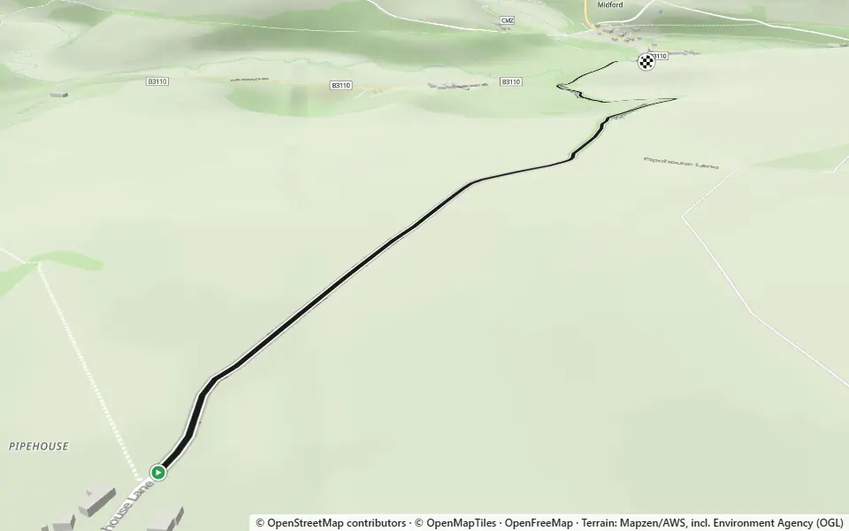 3D preview of a trail at Hayes Wood