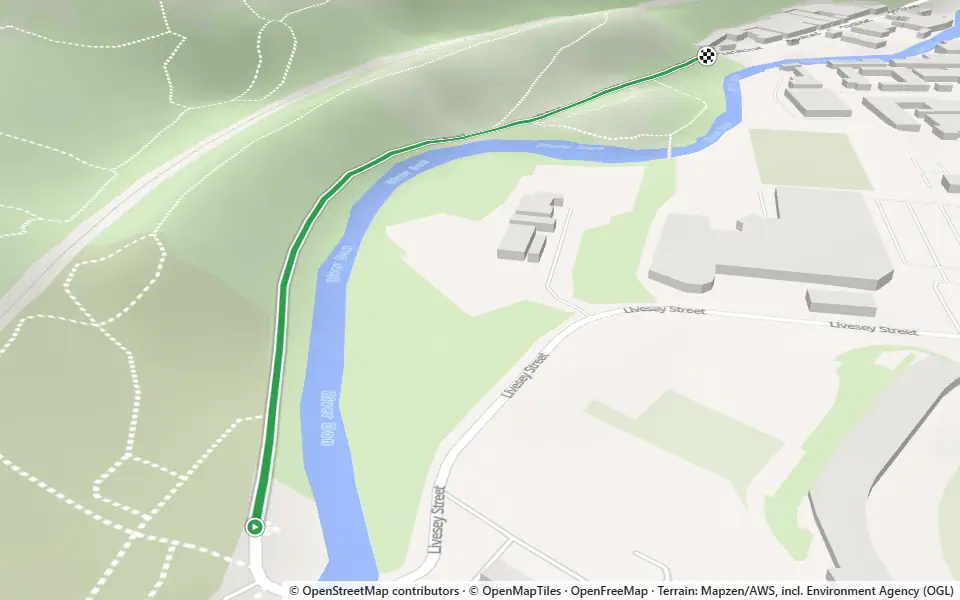 3D preview of a trail at Little Roe Wood